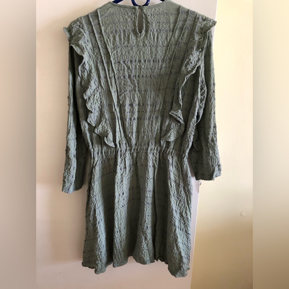 Zara long sleeve light grass green dress